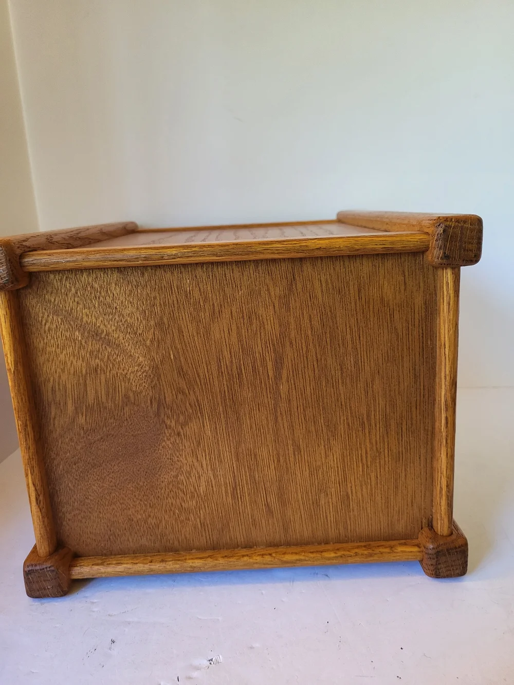 1960s Oak Sonoma Countu Woodworks Mission Wastebasket Trash Can